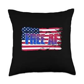 Visit The Free AF Apparel Store FREE AF Bold Funny Patriotic Unapologetic Freedom Throw Pillow, 18x18, Multicolor