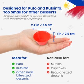 30 Pcs Puto Molder Filipino (2.2" x 1") - Kutsinta Molder for Baking - Puto Mold Cups for Steamer - Filipino Plastic Molds for Desserts