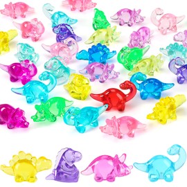 MARFOREVER 36 Pcs Big Dinosaur Diving Gems Pool Toys, 45MM Large Acrylic Gems Fake Diamonds Pirate Treasure Chest Gemstones with 1 Mesh Bag for Summer Underwater Swim Beach Toys Dinosaur Party Favors