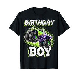 Birthday Boy Monster Truck Birthday Party Gift for Boys Kids T-Shirt