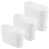 MUKCHAP 12 Pack White Rectangle Flower Plant Pot, 9 x