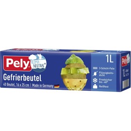 Pely Freezer Bags 1 Litre Pack of 40 x 10 Pieces