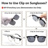 JESSIEDANTON Polarized Clip-on Flip Up Metal Clip Rimless Sunglasses, Lightweight,