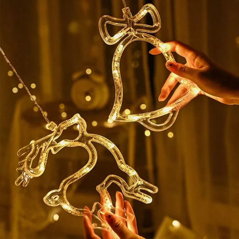 Xoxoxx Decorativa Luces Cortina De Luces Led Adornos Navidad Luces