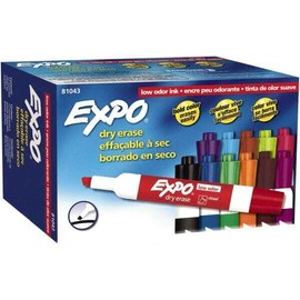 Expo 81043 12-Pack Multi-Color Low Odor Chisel Tip 12 Pack Dry Erase Markers