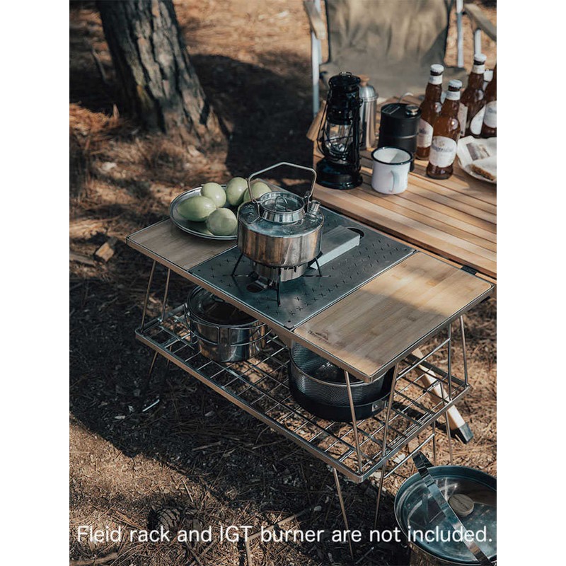 Campingmoon IGT Grill Table Stainless Steel w/Storage Bag w/o Removable