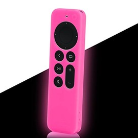 LEFXMOPHY Pink Protective for Apple TV 2024 Remote Case AppleTV Siri 2nd 2021 3rd 2022 2023 Control - Anti Slip Shockproof Silicone Cover Sleeve Glow in Dark
