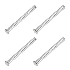 PATIKIL 10 x 120 mm Single Hole Clevis Pins, 4 Pcs 304 Stainless Steel Flat Head Pin for Hitch Pin Lock Link Hinge Systems, Silver