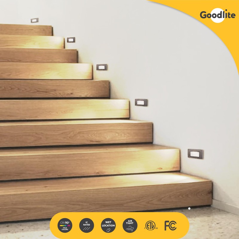 Goodlite Vertical LED Indoor Outdoor Step Light, 3w 125lm, 120v,