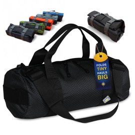 North Star Sports Foldable Duffle Bag for Travel, Gym & Outdoor Camping | Tough &Packable Sport Equipment Bag &Gear Organizer | Heavy Duty Large Duffel Bag for Traveling(16"x40",131 L, Midnight Black)