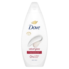 Dove Body Wash 0% Sulfate SLES for Women Made with Naturally Derived Cleansers and Plant Based Moisturiseres Gently Cleanses for Softer and Smoother Skin, 225ml (3 Pack, Velvet Glow)