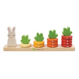 Carrot Count Stacker Wooden Ring Set - STEM Learning Math Abacus Number Learning and Counting Stacker Color Identification Stacking Game Toy for Kids 18 month +