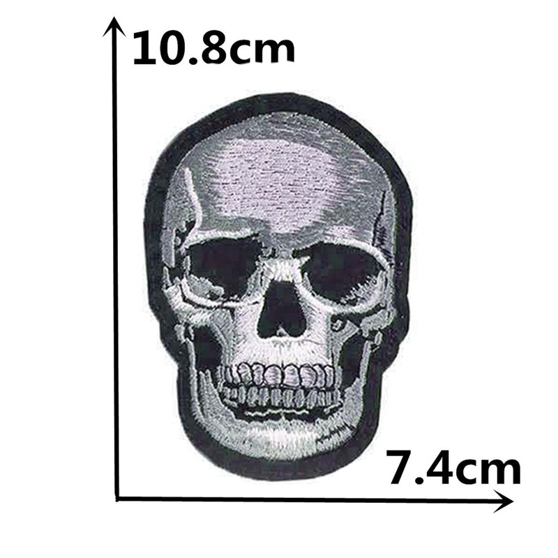 Zittop Skull Patch DIY Horror Applique Embroidered Sew Iron on