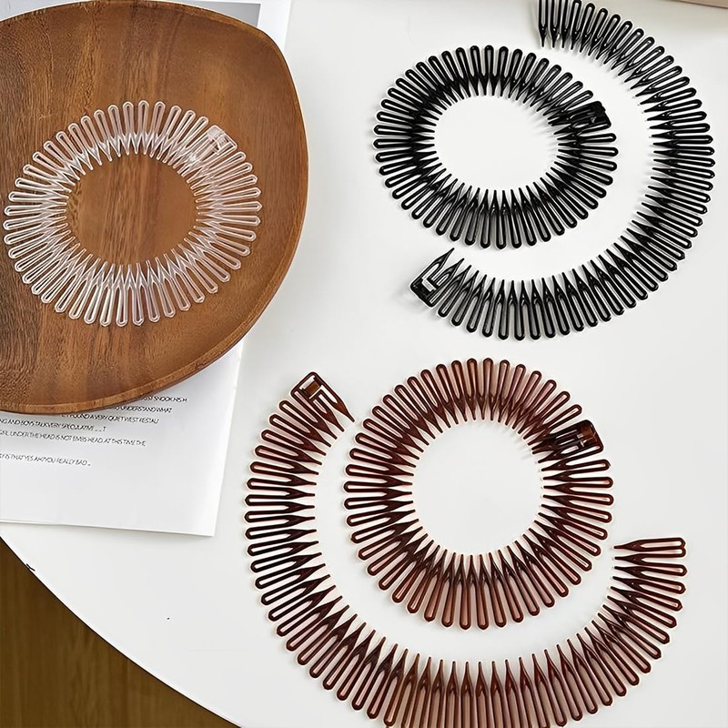 AFCJLTO Pack of 6 Plastic Hair Combs, Fully Circular Stretch,