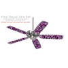 Zebra Pink Skulls - Ceiling Fan Skin Kit fits most