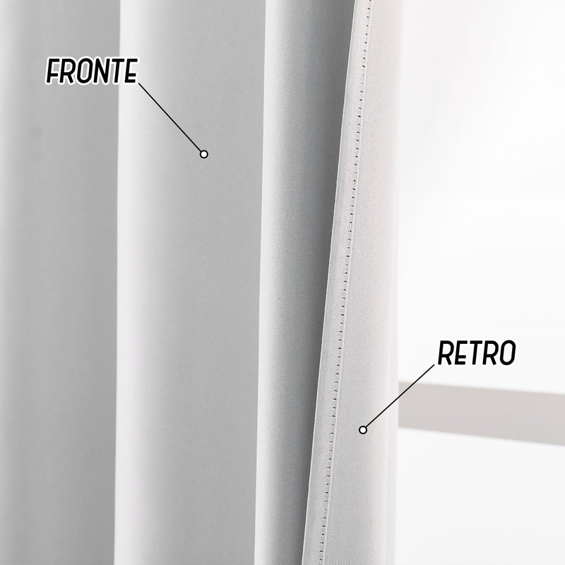 GIRASOLE HOME Coppia Tende Fiji Bianche Semi Oscuranti Termiche Morbide