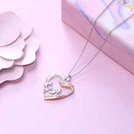 925 Sterling Silver Moon Necklace I Love You to the Moon and Back Necklace Christmas Jewelry Present for Women Birthday Present Wife Mom Daughter