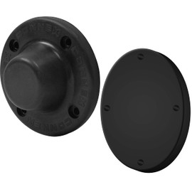 MAG-MATE D3X1BLP Magnetic Door Holder with Plate 3-1/2" Dia. 27 lb. Hold, 27 lb. Load Capacity, 1.37" Height, 3.5" Width, 3.5" Length, Black