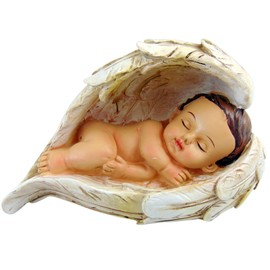 Christian Brands Sleeping Baby in Angel Wings Figurine Statue 7 1/2 Inches Long