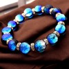 Gold Stone Sparkling Firefly Glass Bracelet, Yonaguni Blue, 0.5 inches