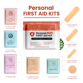 Portable Travel Size First Aid Kit - Perfect for Home, Office, Car, School, Business, Travel, Hiking, College, and Outdoors | Individually Wrapped Medical Kit Products (Orange)