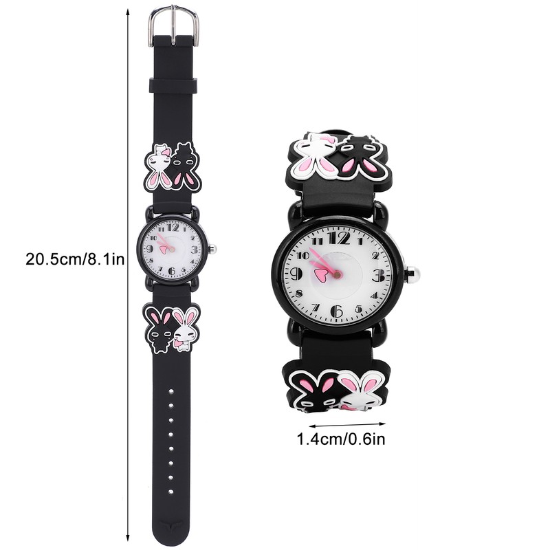 Quartz Watch Rabbit Cartoon 3ATM Waterproof Silicone Strap Lovely for