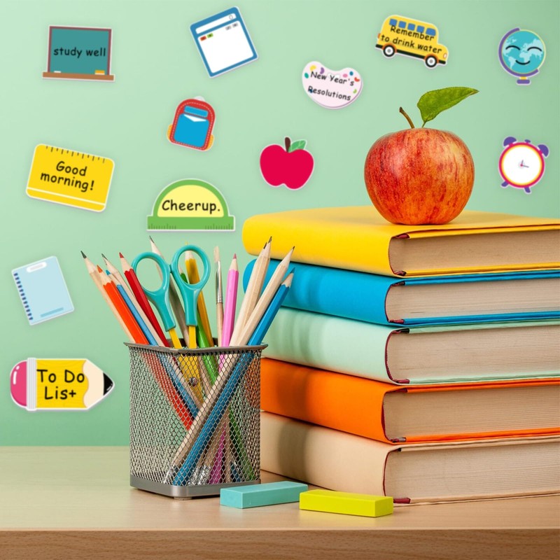 12 Pcs Back to School Sticky Notes,Pencil Ruler Book Blackboard