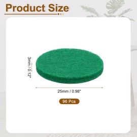 uxcell Round Felt Furniture Pads, 96Pcs 1" Dia x 0.12" Thick Adhesive Backed Felt Non-Slip Anti-Scratch Felt Pads Chair Leg Protectors for Protecting Hardwood Floor, Green