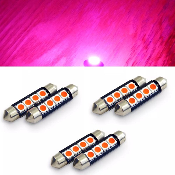 GENSSI 6 42mm Car Interior 4 SMD Pink Led light