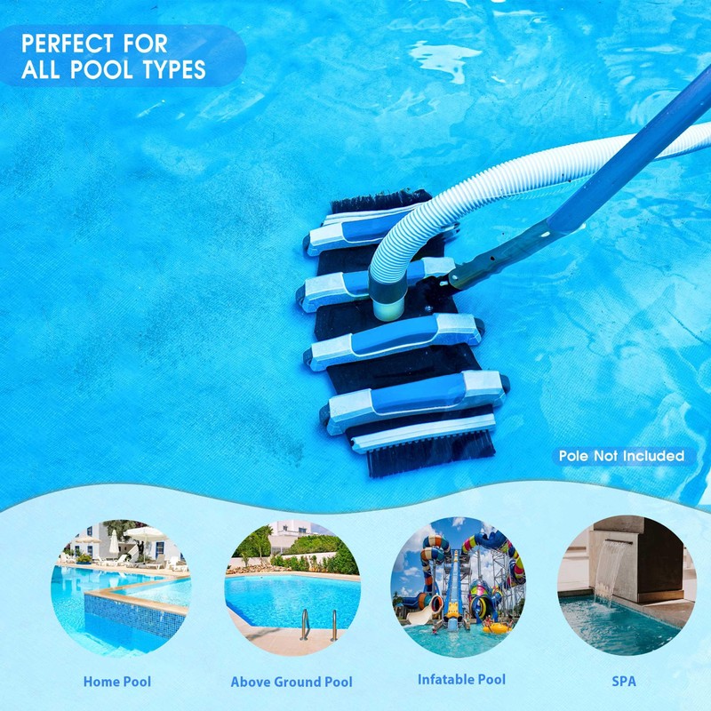 Enhanced Pool Vacuum Head with Direction-Control Swivel Handle Pool Brush