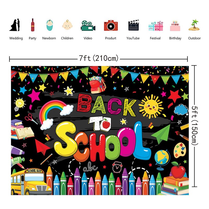 Back to School Backdrop Banner First Day of School Backdrop