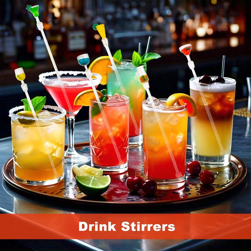 TAGMEIU 10 Pcs Cocktail Stirrers Drink Stirrers Swizzle Sticks