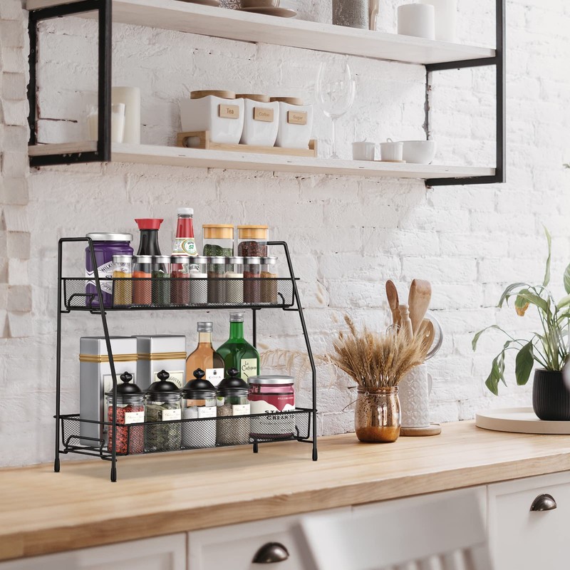 SPISPI Spice Rack Organizer for Cabinet, Bathroom Organizer Countertop, Bathroom