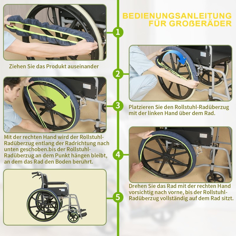 Wheelchair Wheel Covers (Pack of 2) - Dustproof & Low