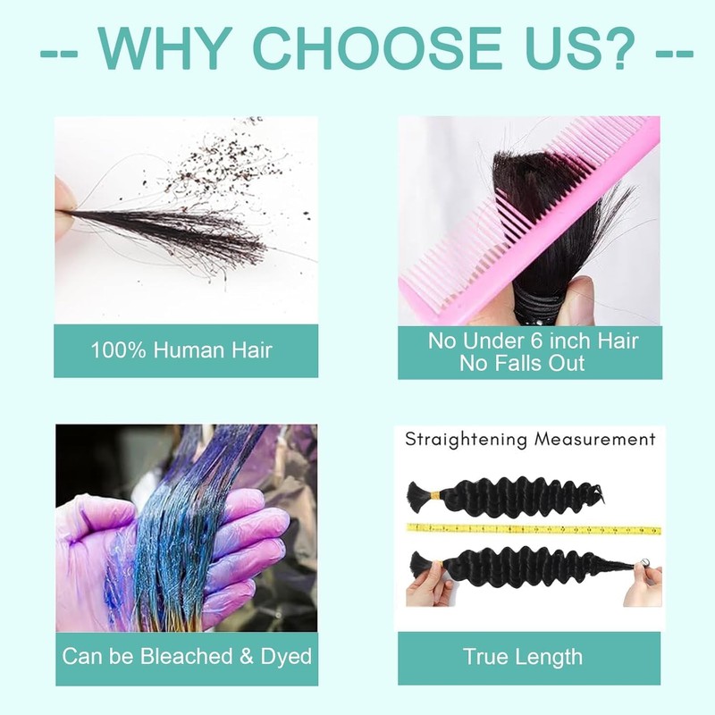 Human Braiding Hair for Boho Braids Human 110g 20 Inch