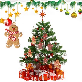 Christmas Tree Decorations, 12 Pieces, Traditional Ginger Man, Gingerbread Man Decoration Sets, Christmas Tree Pendant for Christmas Tree, Decoration for Christmas Tree Decoration