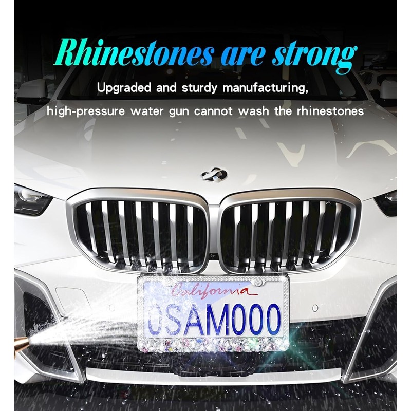 BLVD 3D Bling Chunky Silver, Clear and Pink Crystals Metal