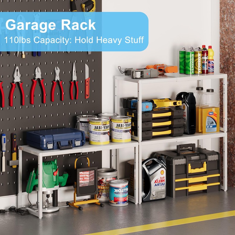 Expandable Kitchen Storage Shelves,110LBS Heavy Duty Metal Shelving Units and