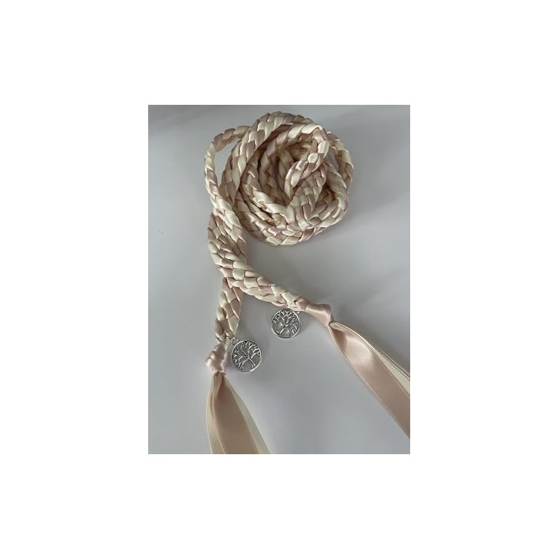 Blush and Ivory Handfasting Cord with Tree of Life- Wedding-