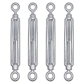 Turnbuckle M6 (Pack of 4) Turnbuckle Wire Tensioner M6, Adjustable Turnbuckles Eyelet and Eyelet, Rope Tension (Pack of 4, M6)