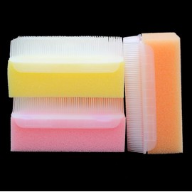 Scalp Scrubbie Baby Cradle Cap Brush Baby Bath Scrubber Sensory Brush and Sterile Bath Sponge Double Sided Brush (3 Packs)