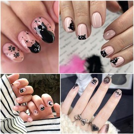 Cat Nail Stickers - 8 Sheets Cute 3D Self Adhesive Gold Silver Black White Cat Design Decals for Kids, Girls, Women DIY Nail Decoration