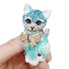 Ever Faith Plump 3D Cat Pet Austrian Crystal Enamel Brooch