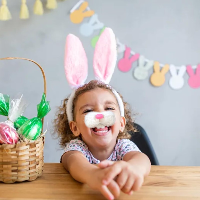 HIXNUG Plush Fabric Bunny Nose Rabbit Nose Accessory Easter Party