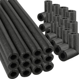 8 Pack Elbow Pipe Insulation Foam Tube Outdoor Wrap Black Pipe Covers Elbow Insulation Tubing Water Foam Covers for Outdoor Winter Irrigation, Sprinkler (1 Inch)