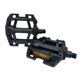 ANDINUS Bike Pedals for MTB, BMX, City, Mountain, City, Steel Axle, 9/16 inch, Heavy Duty Polymer Pedals with Integrated Reflectors, Pack of 2