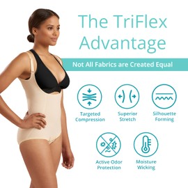 MARENA SFBHA2 Women’s Girdle with High Back, No Closure, Bikini-Length - Post-surgical Shapewear Support - XX-Small, Black