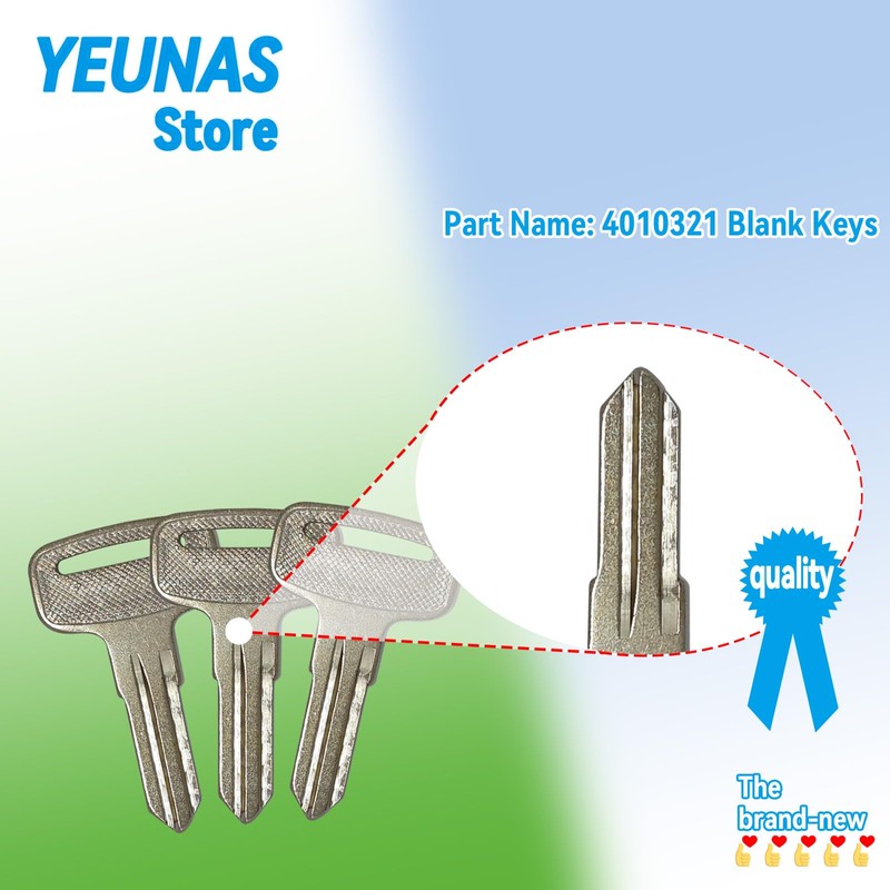 4010321 ATV Blank Keys Replacement for Polaris 22, 23, 27,
