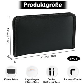 Receipt Coupon Organiser 2 Pieces Zip Coupon Currency Organiser with 13 Compartments Zip Document Organiser for Vouchers Receipts Cash Bills Tickets