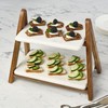 Gourmet Basics by Mikasa Luxor Two Tier Marble Serve Tray